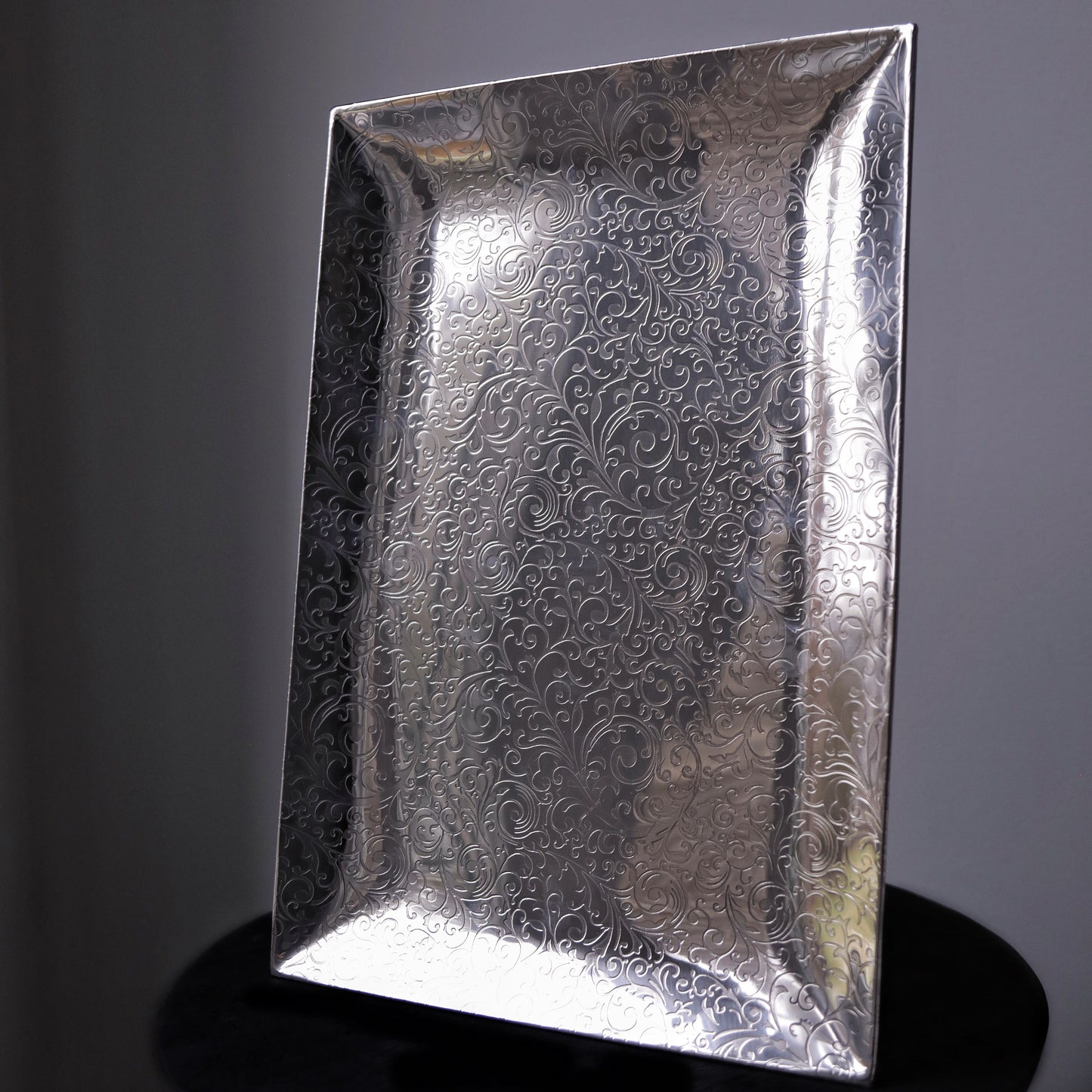 Shiny Steel Tray - Elegant Serverware for Weddings