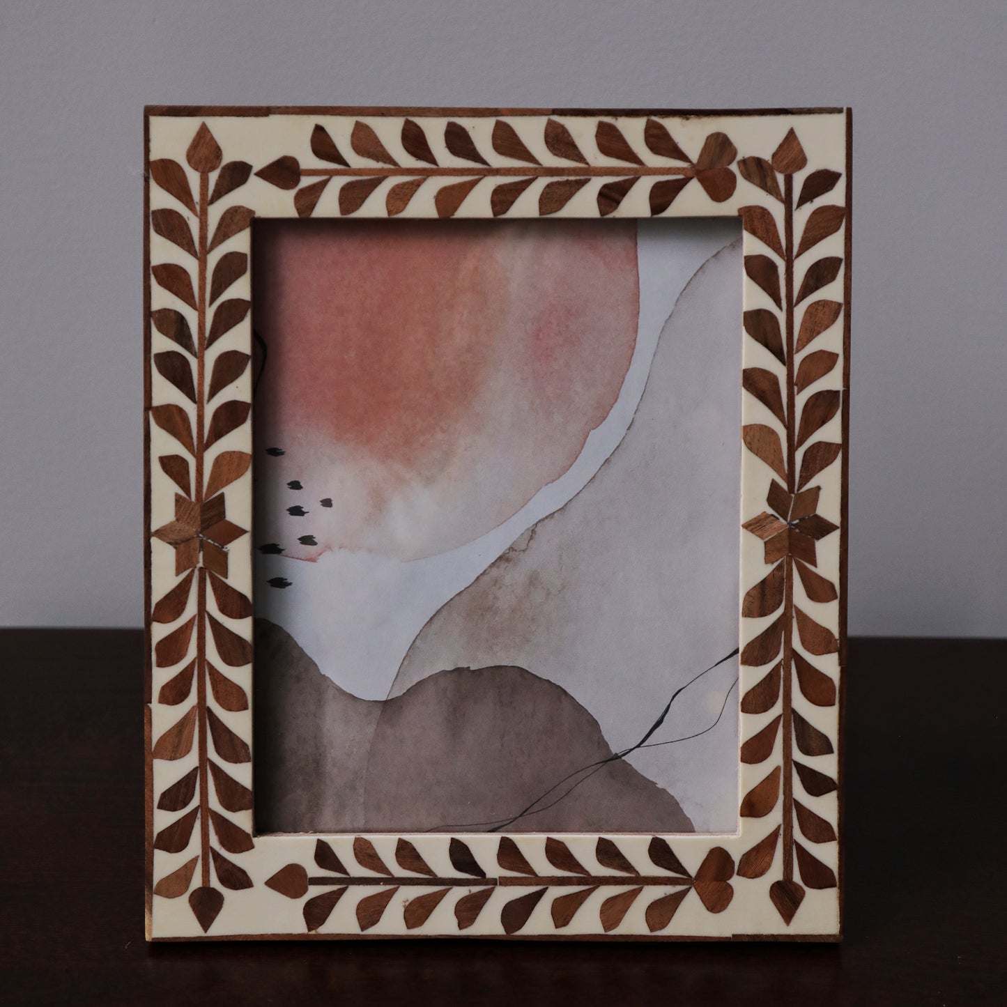 LG Floral Wood Photo Frame