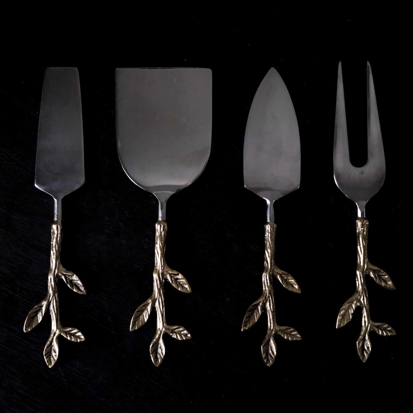 Gold Leaf Bud Cheese Tools, Set of 4