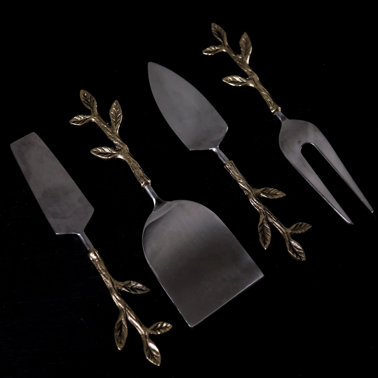 Gold Leaf Bud Cheese Tools, Set of 4