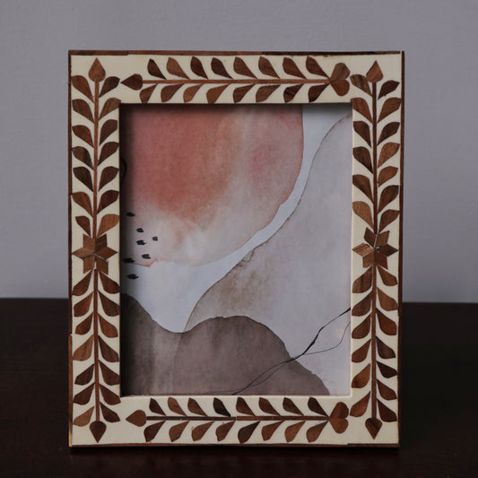 LG Floral Wood Photo Frame
