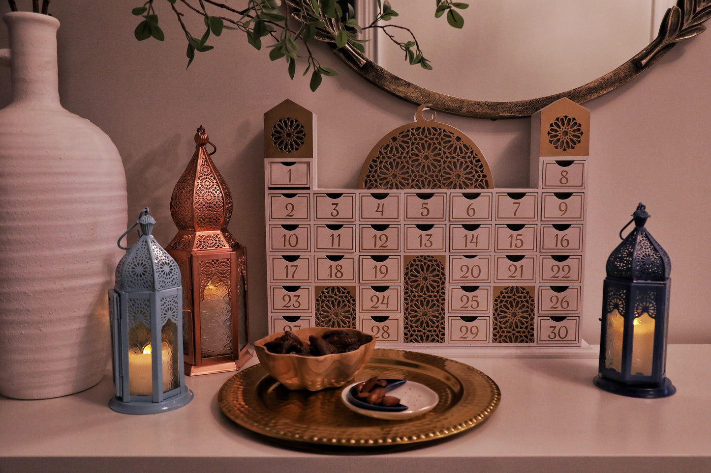 Ramadan Wooden Countdown Calendar - Mosque