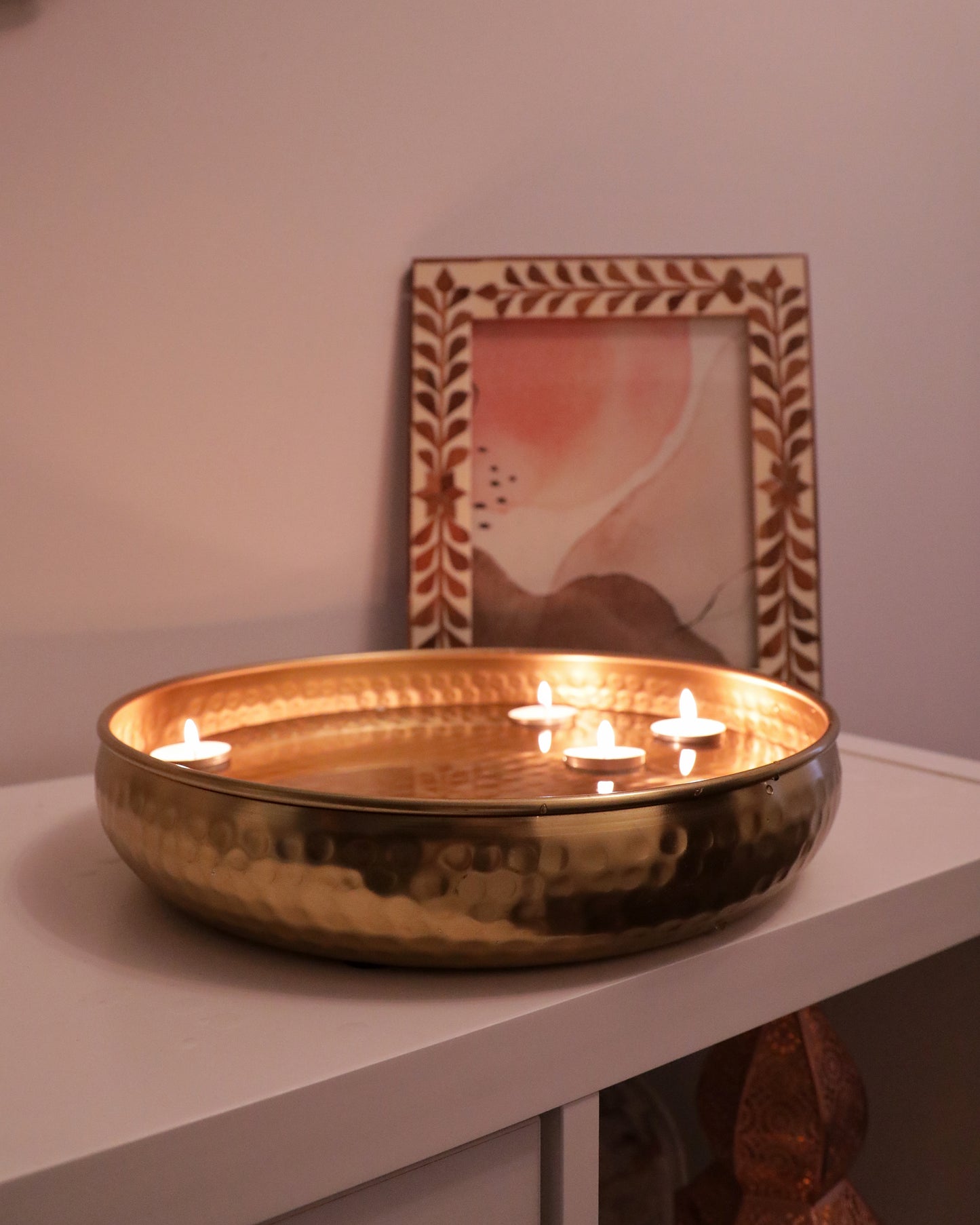 Gold Hammered Round Bowl
