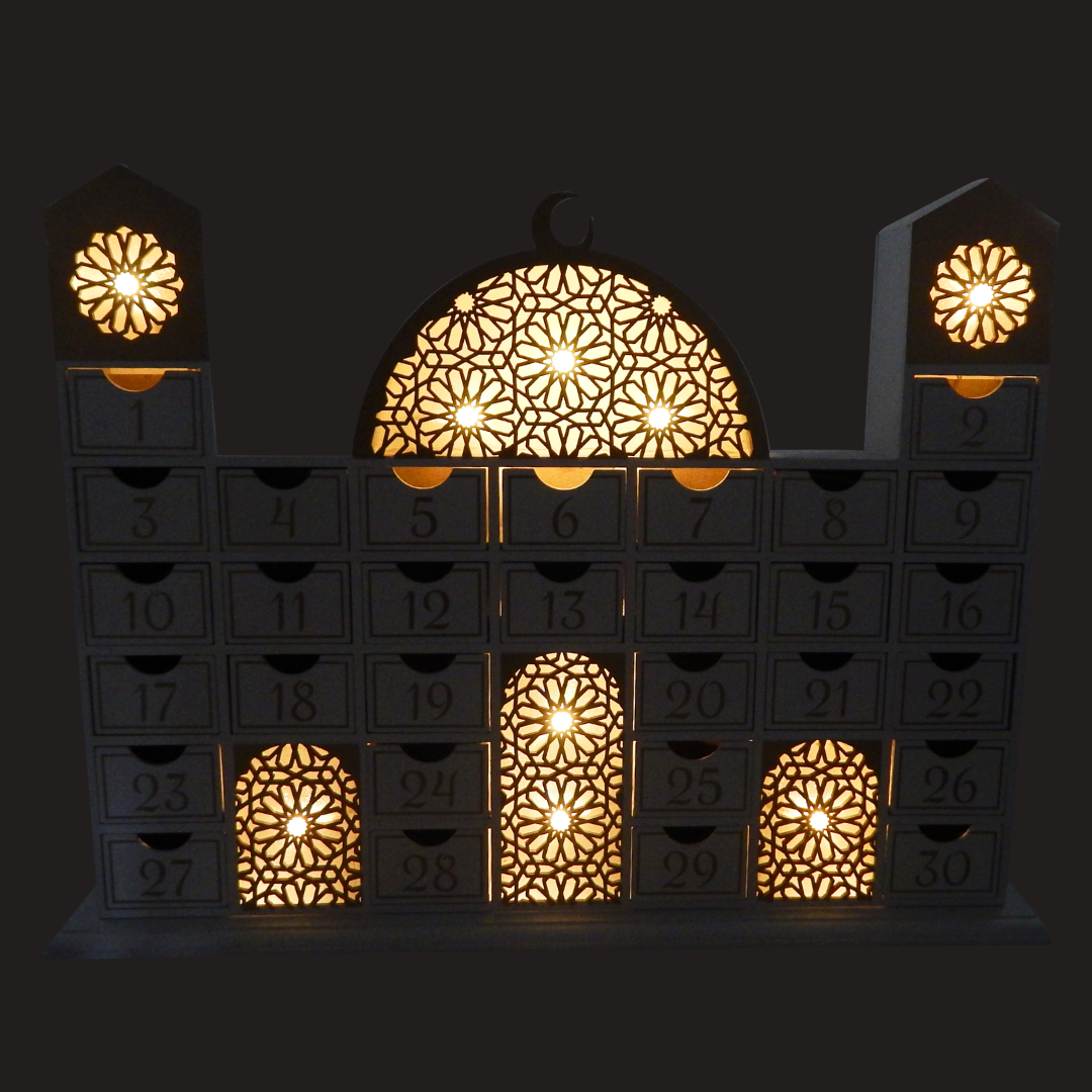 Ramadan Wooden Countdown Calendar - Mosque