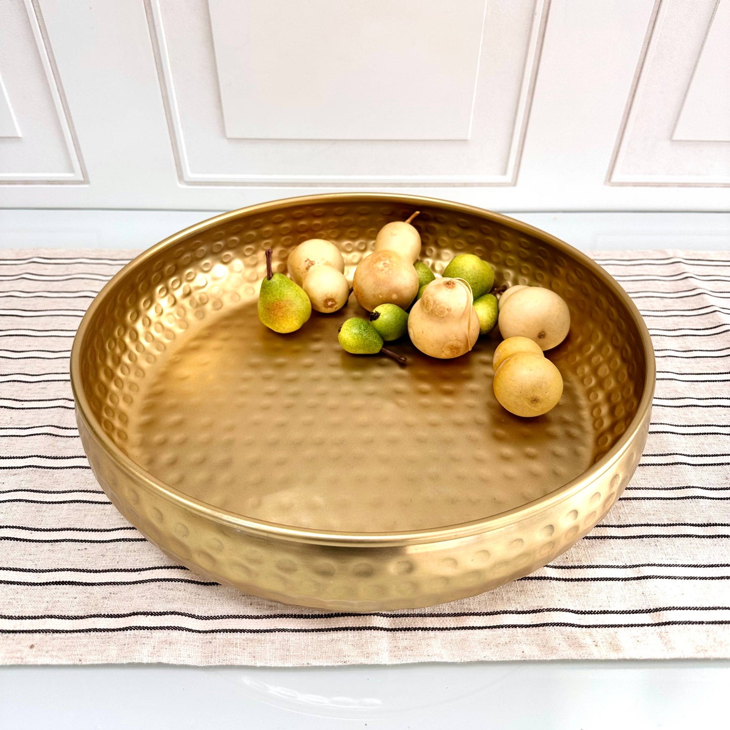 Gold Hammered Round Bowl